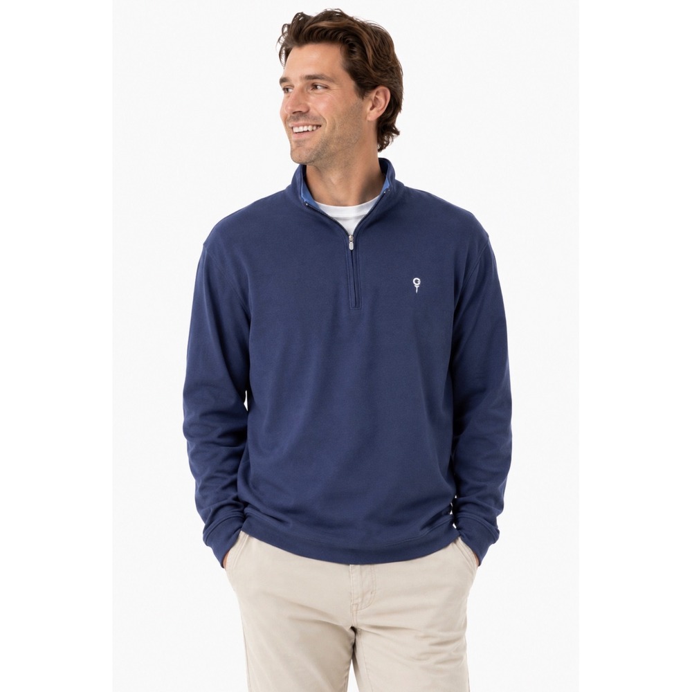 Peter Millar Ardent Air Mens Size XL Golf Quarter Zip MF25EK47 Navy Country Club